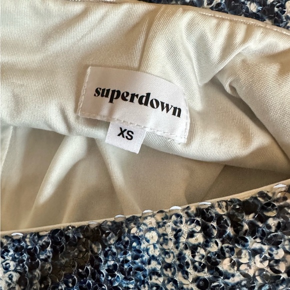 Superdown from Revolve blue snakeskin print sequined mini dress, size XS - Picture 5 of 6